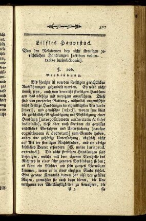 Eilftes Hauptstück. Von den Relationen bey nicht streitigen gerichtlichen Handlungen [actibus voluntariae iurisdictionis].