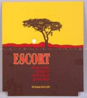 Werbeschild für "Escort"-Zigaretten
