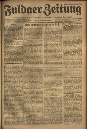 Erste Ausgabe vom Sonntag, den 15. November 1925.