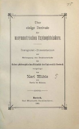 Über einige Derivate der unsymmetrischen Oxyisophtalsäure