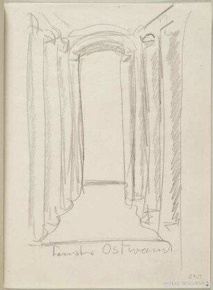 Entwurf Grabkapelle Thyssen, Aufriss, Fenster, Ostwand