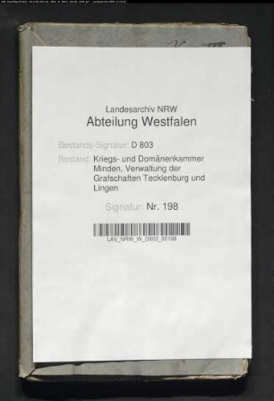 Revision und Verpachtung der Domänen in der Grafschaft Tecklenburg