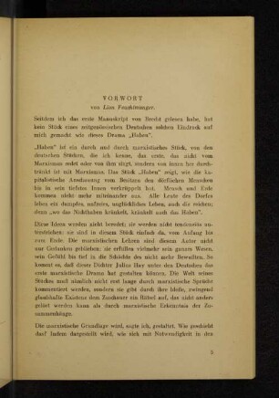 Vorwort von Lion Feuchtwanger.