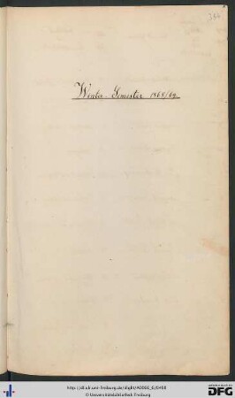 [fol. 344] Wintersemester 1868/69