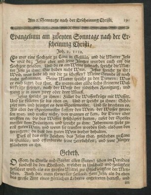 Evangelium am zweyten Sonntage nach der Erscheinung Christi, ...