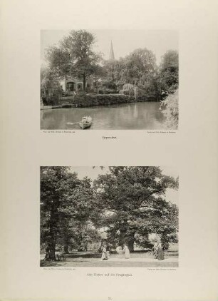 "Eppendorf" und "Alte Eichen auf der Krugkoppel" aus der Mappe "Neue malerische Bilder aus der Freien und Hansestadt Hamburg und ihrer Umgebung"