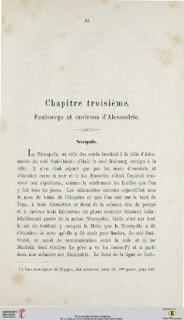 Chapitre troisième: Faubourgs et environs d’Alexandrie