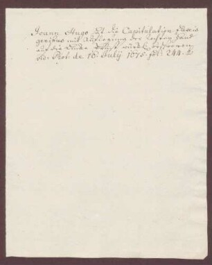 Wahlkapitulation des Speyrer Bischofs Johann Hugo von Orsbeck.