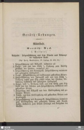 Geräth-Uebungen. Mittelstufe