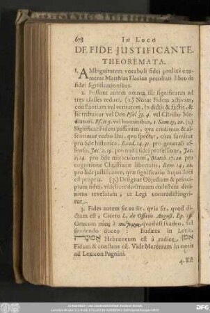 In Loco De Fide Iustificante. Theoremata.