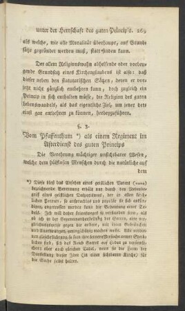 §. 3. Vom Pfaffenthum als einem Regiment im Afterdienst des guten Princips