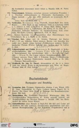 Bucheinbände: Buntpapier und Beschläg (Nr. 897-916)