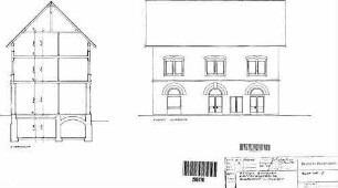 Bondorf (b Herrenberg): Querschnitt und Ansicht Empfangsgeb.