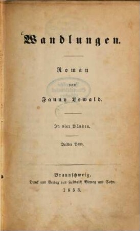 Wandlungen : Roman von Fanny Lewald. 3