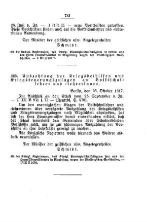 Auszahlung der Kriegsbeihilfen und Kriegssteurungszulagen an Volksschullehrer und -lehrerinnen : [F. Öffentliches Volksschulwesen]