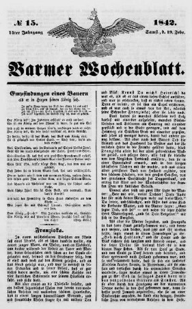 Barmer Wochenblatt. 1838-1859