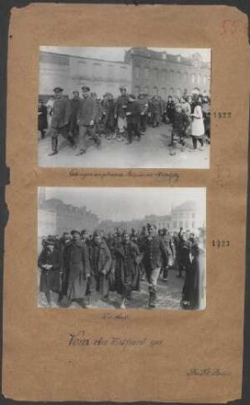 Gefangene eingebrachte Belgier in Cortryck