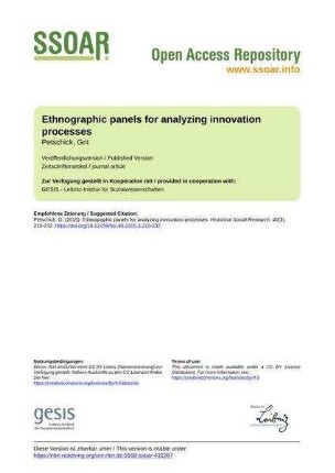 Ethnographic panels for analyzing innovation processes