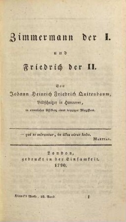 Th. G. von Hippel's sämmtliche Werke, 10. Kleinere Schriften