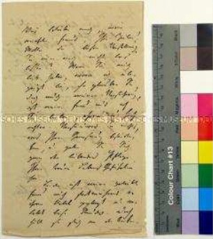 Privater Brief des preußischen Staatsmanns Friedrich Eichhorn an den befreundeten Diplomaten Joseph Wilhelm Balan mit Genesungswünschen