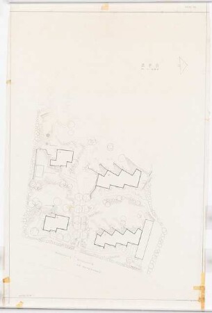 Grünflächen an der Wohnanlage des SFB Am Rupenhorn 4, Berlin-Westend: Lageplan mit Gartenplan