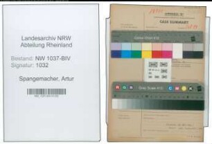 Entnazifizierung Artur Spangemacher , geb. 19.09.1904 (Polizist)