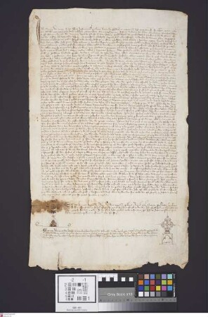Bensheimer Hof: Instrumentum Notariate super protestatione Monasterii Eberbacensis pto. Deputationis unius testis Synodadis qui vulgariter. Ein Se...