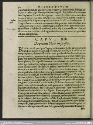Caput XIII. De primis libris impressis