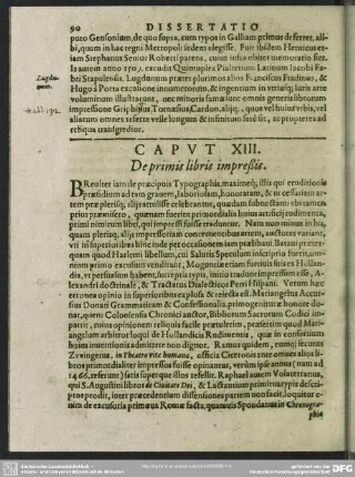 Caput XIII. De primis libris impressis