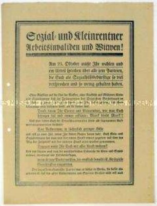 Aufruf der SPD zur Stadtverordnetenwahl in Berlin 1925