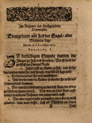 Postillae ecclesiasticae et academicae d. i. Fest- Kirchen vnnd Schul-Postillen ... : (über die Evangelien an den Fest- und Aposteltagen)