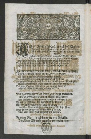 Trauergedicht auf den Juristen Nicolaus Pragemann, gest. 29. Sept. 1721.
