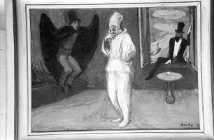 Freiburg: Ausstellung Stadthalle, Gemälde von Rudolf Riester, Pulcinello