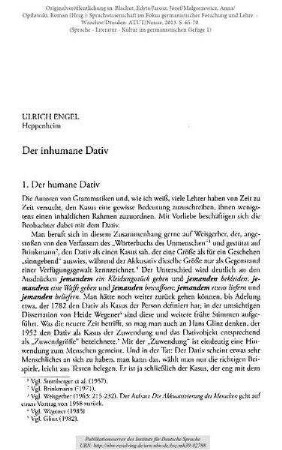 Der inhumane Dativ