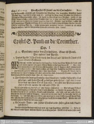 Epistel S. Pauli an die Corinthier
