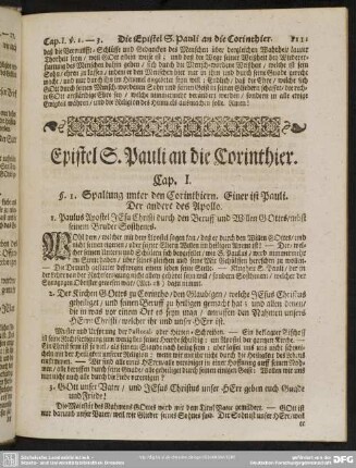 Epistel S. Pauli an die Corinthier