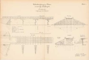 Weserbrücke, Groß Hutbergen: Flutbrücke: Ansicht, Schnitte, Grundriss 1:75