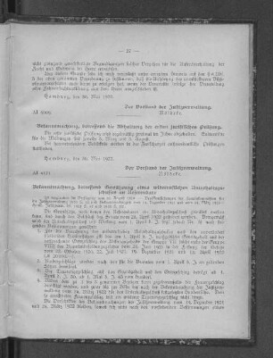 Bekanntmachung, betreffend Gewährung eines widerruflichen Unterhaltszuschusses an Referendare.