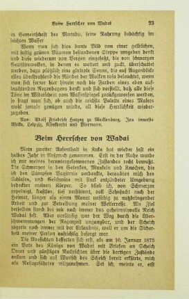 Beim Herrscher von Wadai