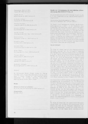 Gesetz zur Verbesserung der betrieblichen Altersversorgung (BetrAVG § 17 Abs. 2)