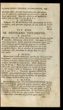 Tit. XVIII. De Inofficioso Testamento