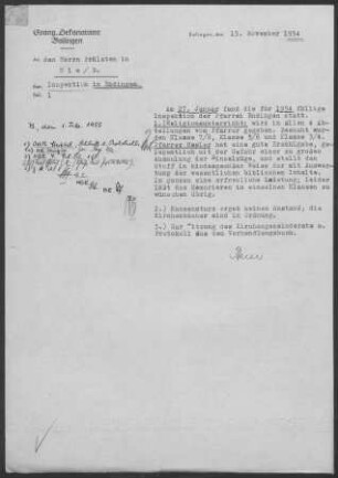 Endingen: Inspektionsbericht 1954