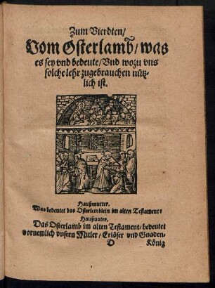 Zum Vierdten/ Vom Osterlamb ...