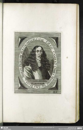 Julius Camillo Comes Manini Sac: Caes: Regiaeq Maiest: Peditum Vice Colonellus Ao. 1648