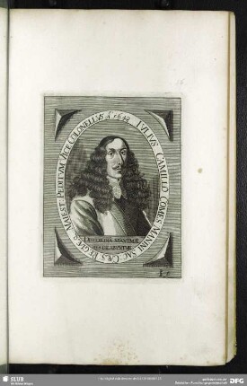 Julius Camillo Comes Manini Sac: Caes: Regiaeq Maiest: Peditum Vice Colonellus Ao. 1648