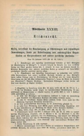 Abschnitt XXXIII. Kirchenrecht
