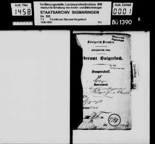 Haigerloch: Errichtung eines Präzeptorats und einer Realschule im St. Annahause, mit 2 Grundrissen, Maßstab ca. 1 : 100, von Zobel 1842