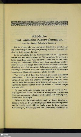 Städtische und ländliche Kleinwohnungen