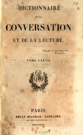 Dictionnaire de la conversation et de la lecture. 37, [Man - Mer]
