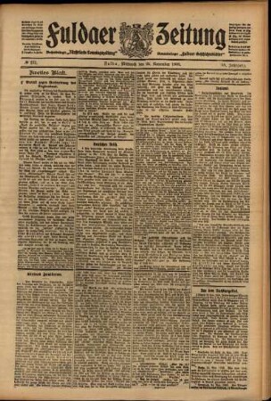 Zweite Ausgabe vom Mittwoch, den 25. November 1908.